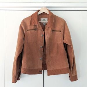 Guess jeans camel tan leather jacket sz small